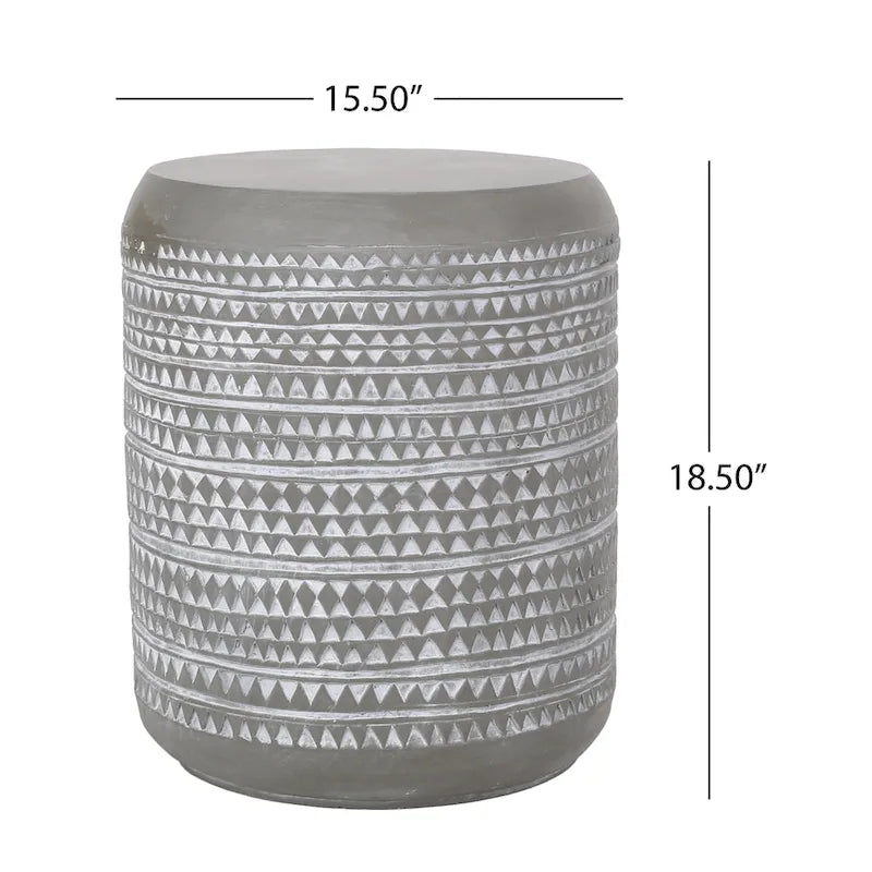 Table d'appoint Ardson Outdoor en béton léger par Christopher Knight Home