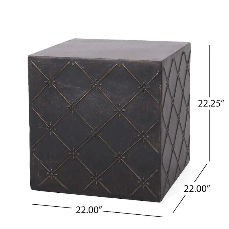 Table d'appoint d'extérieur légère en béton Acosta par Christopher Knight Home