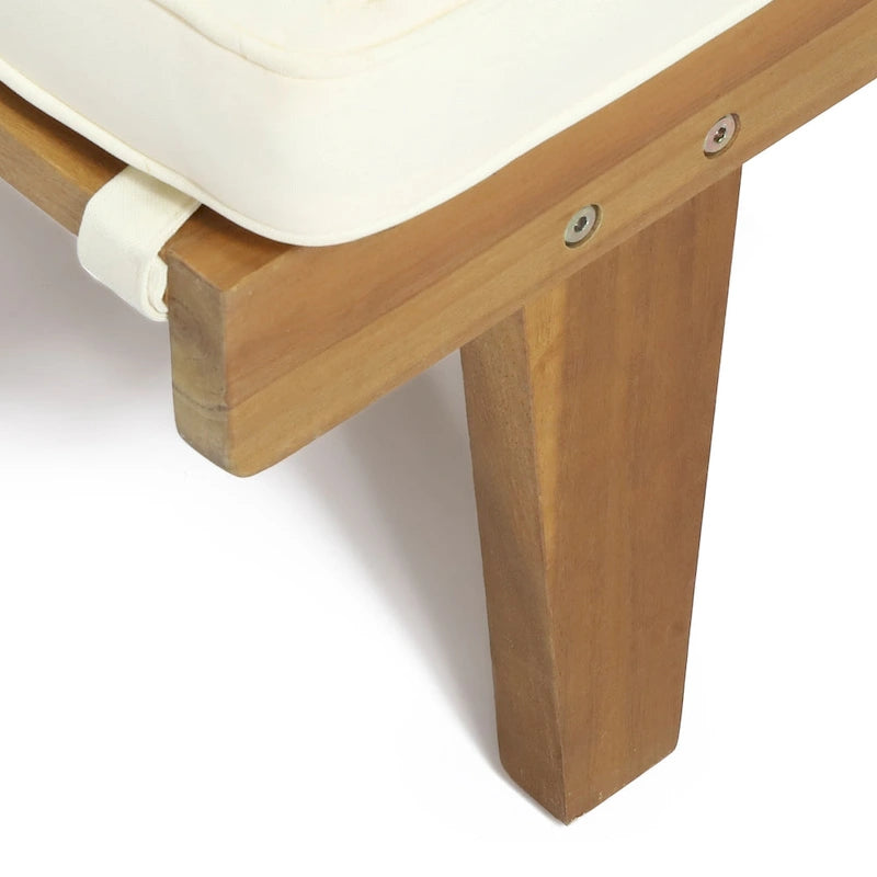 Ensemble de 3 chaises longues d'extérieur en bois d'acacia Ariana avec coussins résistants à l'eau par Christopher Knight Home