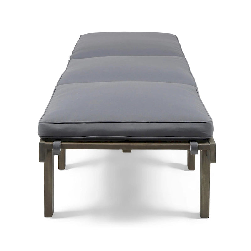 Ensemble de 3 chaises longues d'extérieur en bois d'acacia Ariana avec coussins résistants à l'eau par Christopher Knight Home