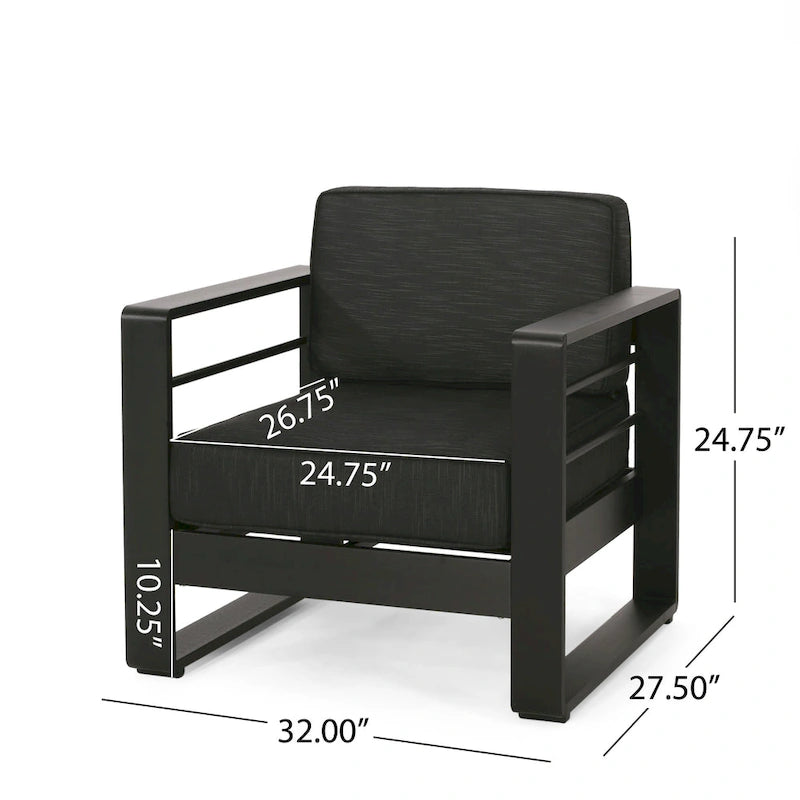 Fauteuils de club en aluminium Maya Bay (lot de 2) par Christopher Knight Home