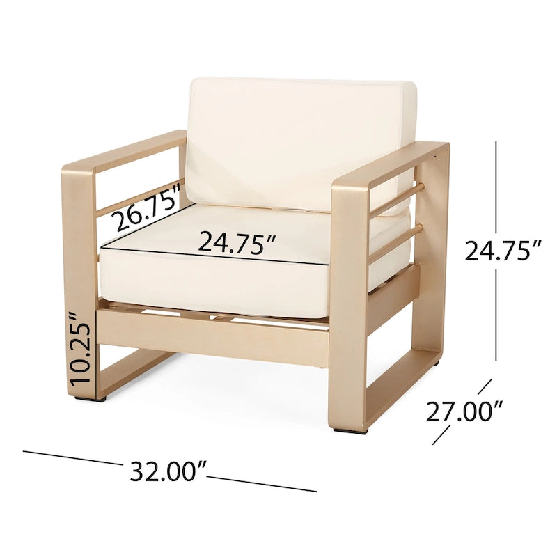 Fauteuils de club en aluminium Maya Bay (lot de 2) par Christopher Knight Home