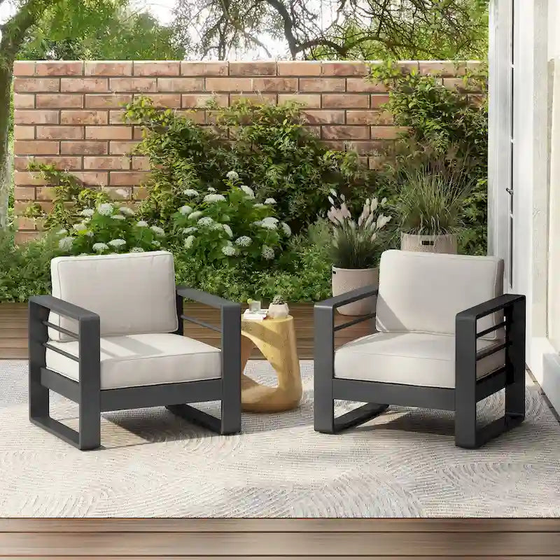 Fauteuils de club en aluminium Maya Bay (lot de 2) par Christopher Knight Home
