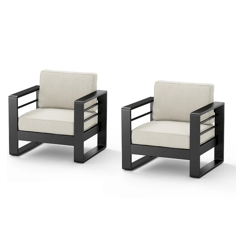 Fauteuils de club en aluminium Maya Bay (lot de 2) par Christopher Knight Home