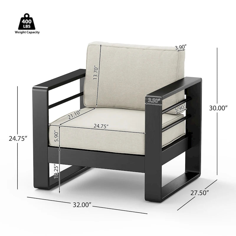 Fauteuils de club en aluminium Maya Bay (lot de 2) par Christopher Knight Home