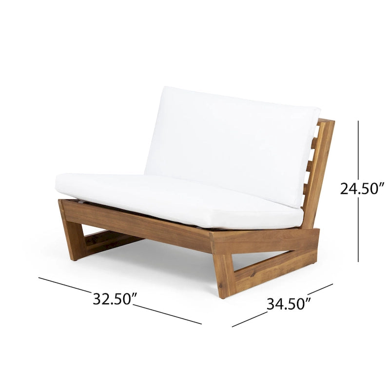 Chaises longues d'extérieur en bois d'acacia Sherwood et foyer circulaire au propane de 50 000 BTU par Christopher Knight Home