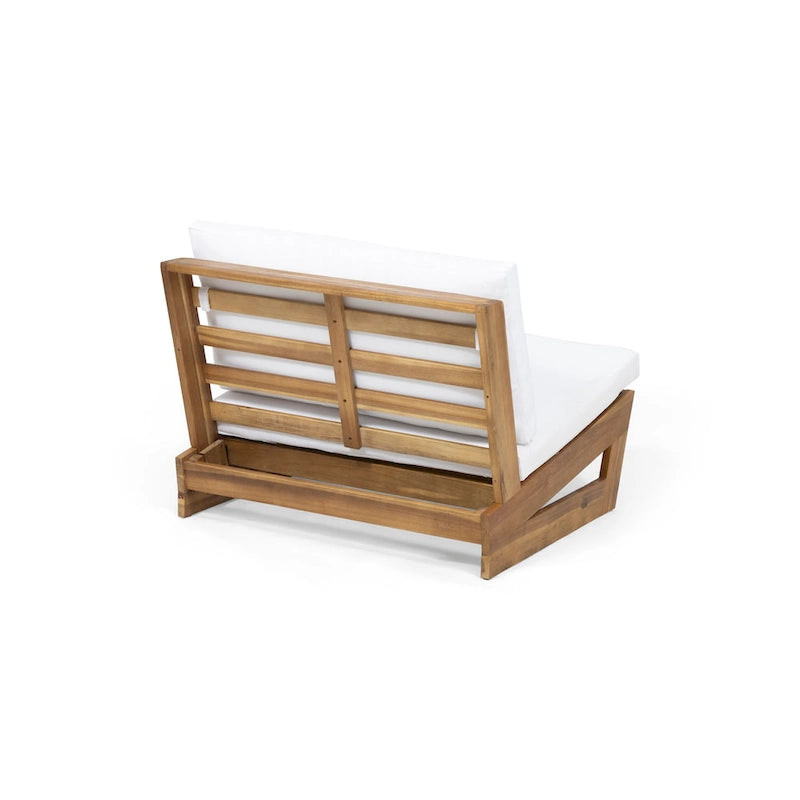 Chaises longues d'extérieur en bois d'acacia Sherwood et foyer circulaire au propane de 50 000 BTU par Christopher Knight Home