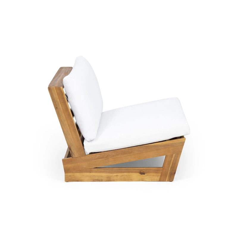 Chaises longues d'extérieur en bois d'acacia Sherwood et foyer circulaire au propane de 50 000 BTU par Christopher Knight Home