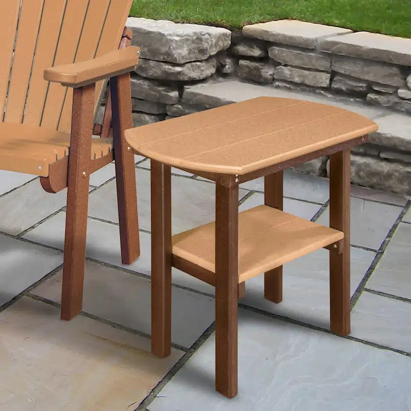 Table d'appoint ovale modèle OS Home and Office fabriquée aux États-Unis – Cèdre sur base marron Tudor