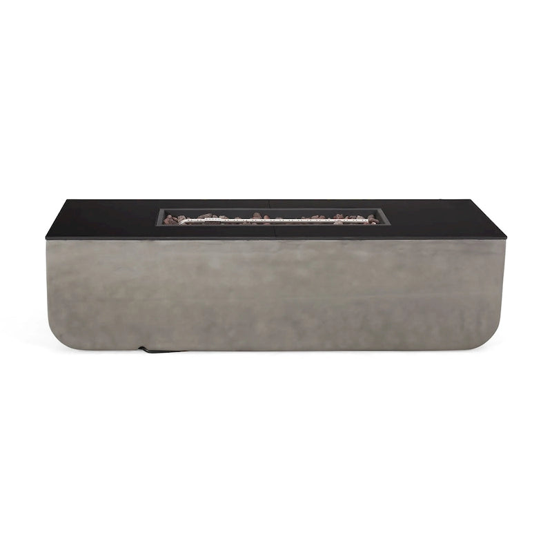 Ensemble de conversation d'extérieur moderne 4 places en aluminium Amata avec foyer et support de réservoir par Christopher Knight Home