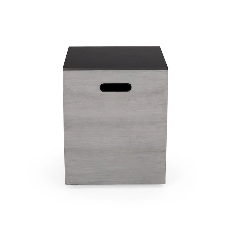 Ensemble de conversation d'extérieur moderne 4 places en aluminium Amata avec foyer et support de réservoir par Christopher Knight Home