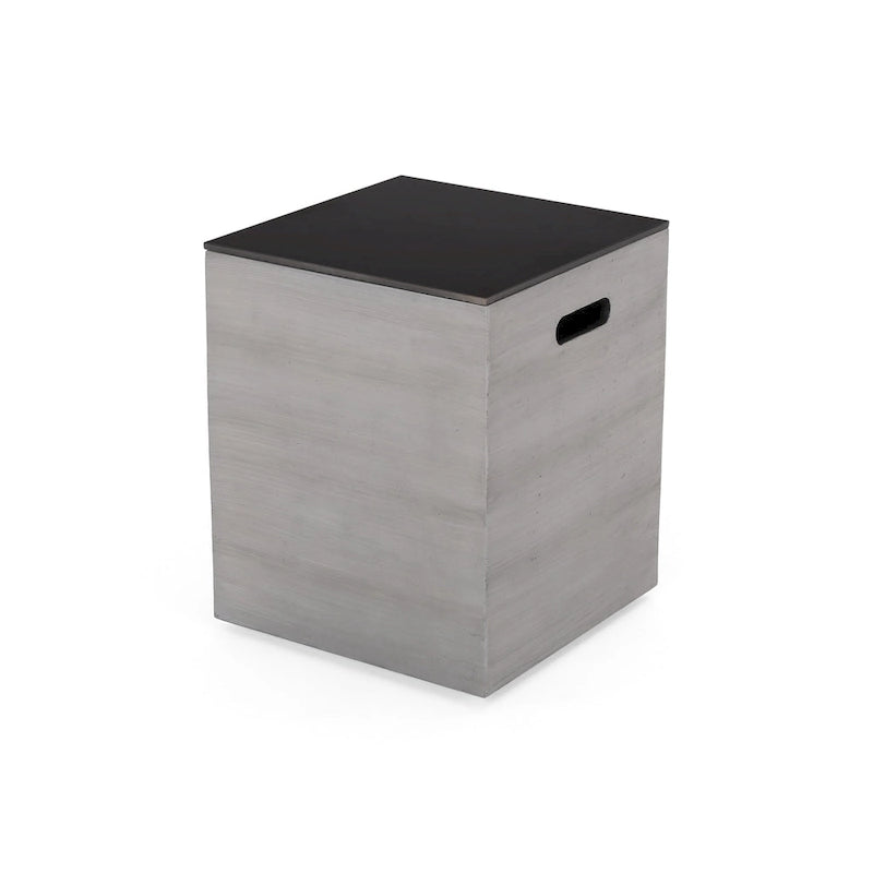 Ensemble de conversation d'extérieur moderne 4 places en aluminium Amata avec foyer et support de réservoir par Christopher Knight Home
