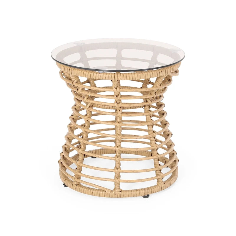 Table d'appoint d'extérieur en osier San Pedro de Christopher Knight Home - 15,50 l x 15,50 L x 15,50 H po
