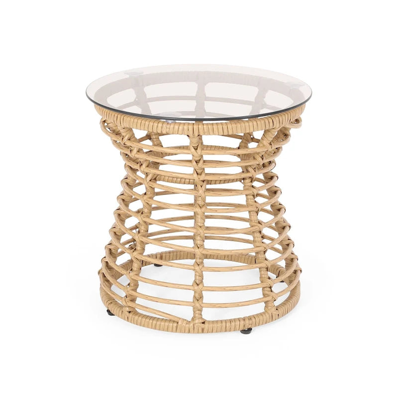 Table d'appoint d'extérieur en osier San Pedro de Christopher Knight Home - 15,50 l x 15,50 L x 15,50 H po