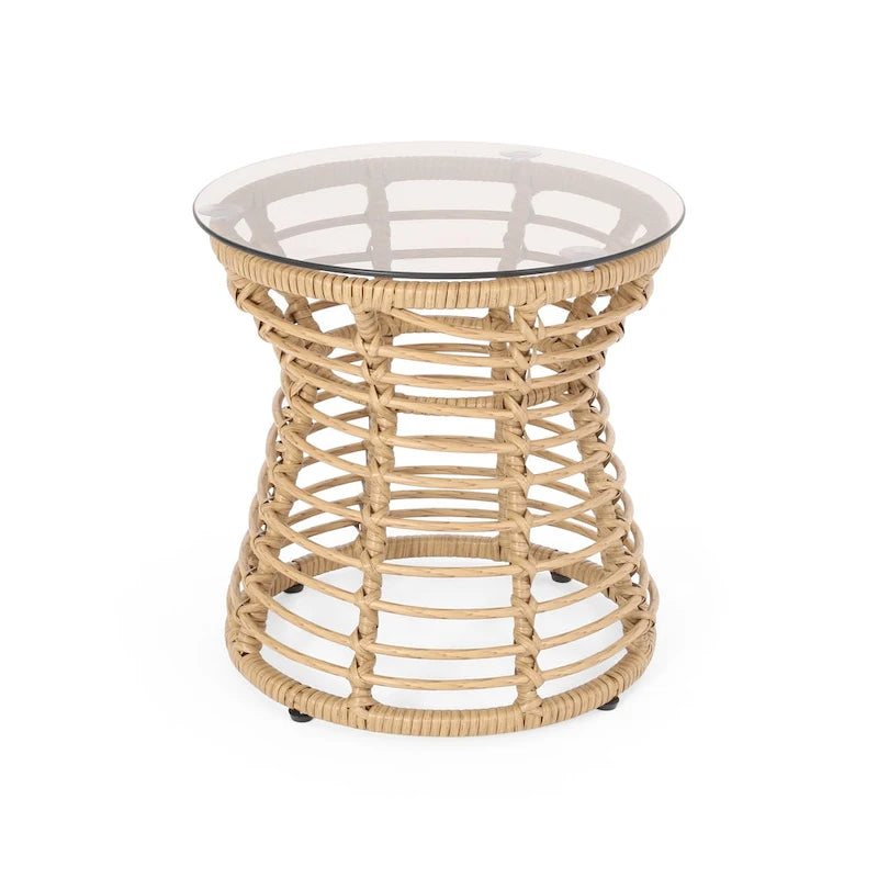 Table d'appoint d'extérieur en osier San Pedro de Christopher Knight Home - 15,50 l x 15,50 L x 15,50 H po