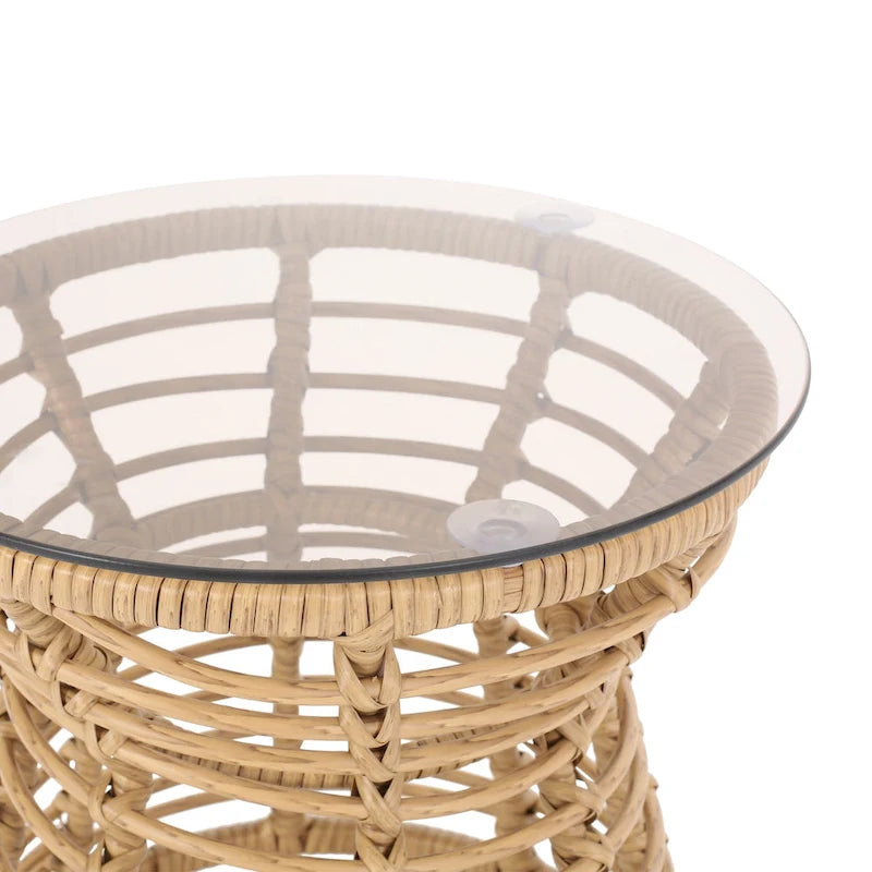 Table d'appoint d'extérieur en osier San Pedro de Christopher Knight Home - 15,50 l x 15,50 L x 15,50 H po