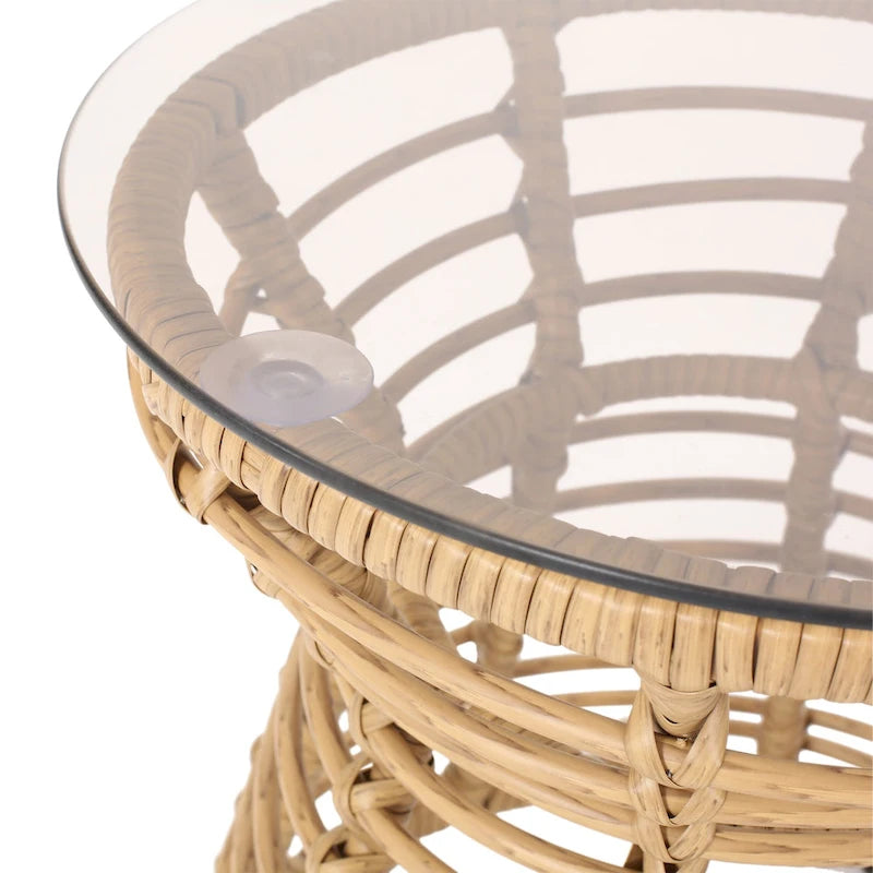 Table d'appoint d'extérieur en osier San Pedro de Christopher Knight Home - 15,50 l x 15,50 L x 15,50 H po