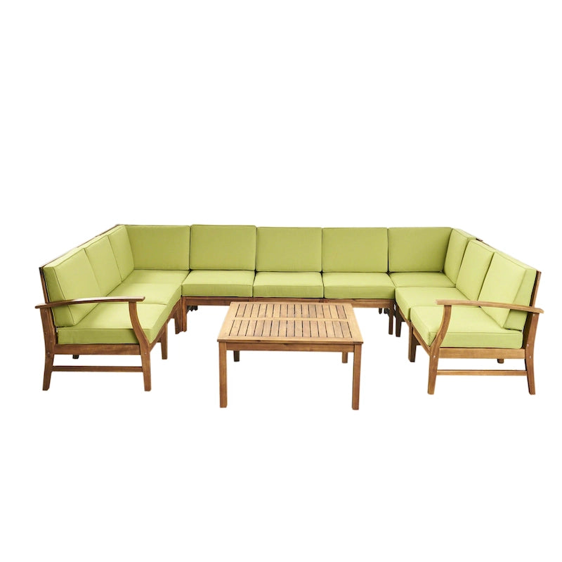 Ensemble de canapé d'angle 9 places en bois d'acacia Perla par Christopher Knight Home