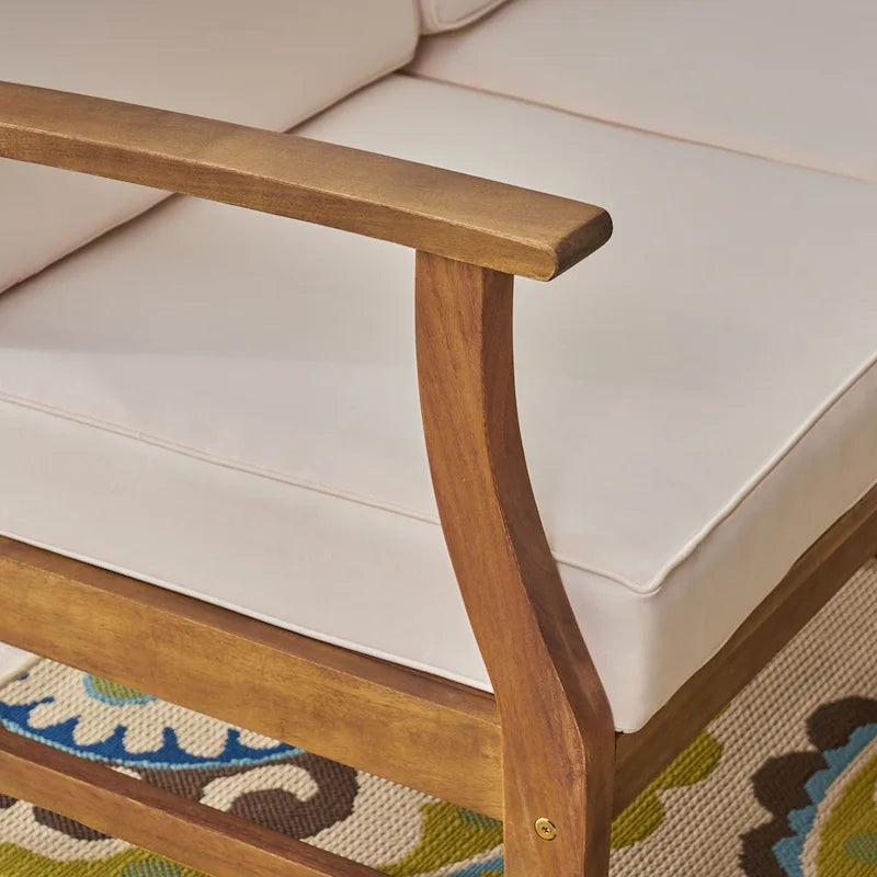 Ensemble de canapé d'angle 9 places en bois d'acacia Perla par Christopher Knight Home