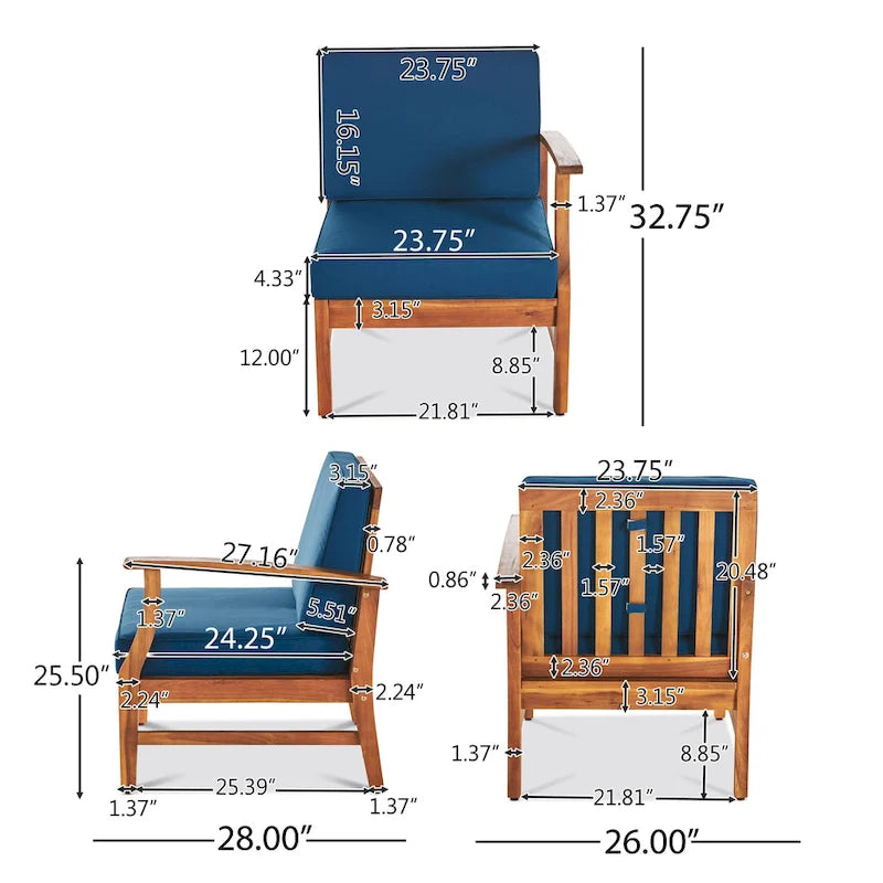 Ensemble de canapé d'angle 9 places en bois d'acacia Perla par Christopher Knight Home