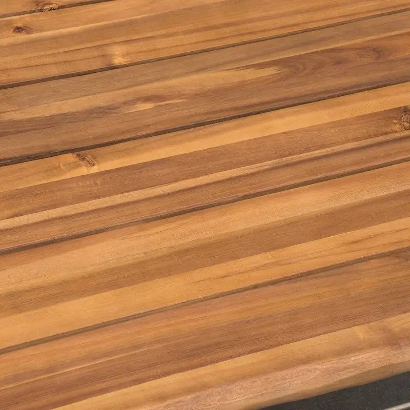 Table basse carrée d'extérieur industrielle en bois d'acacia Zion par Christopher Knight Home