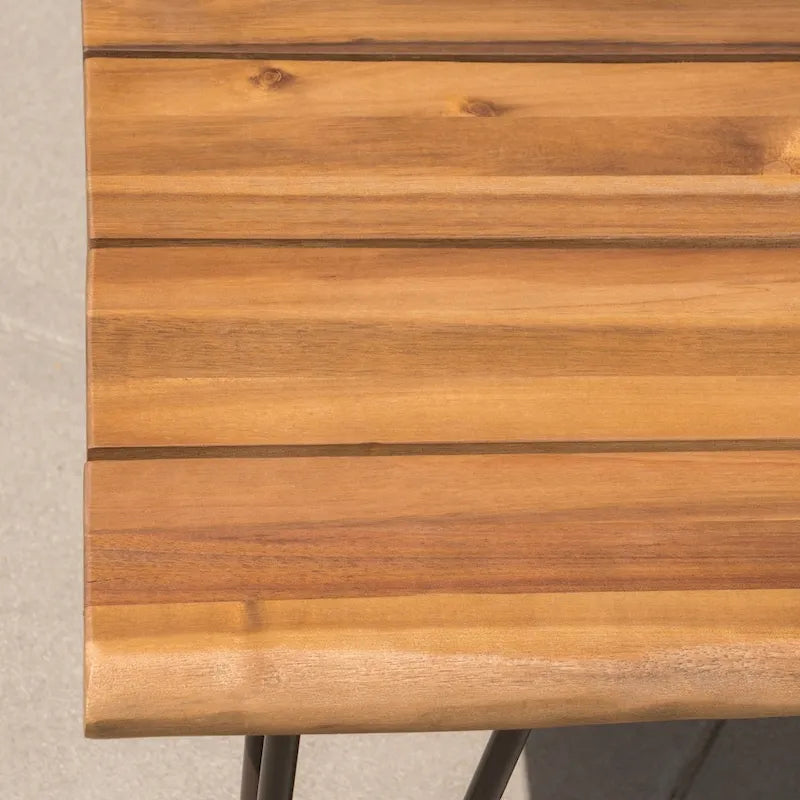 Table basse carrée d'extérieur industrielle en bois d'acacia Zion par Christopher Knight Home