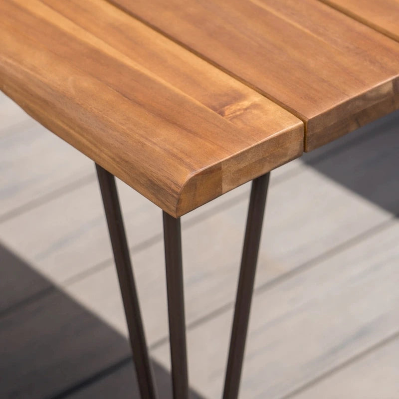 Table basse carrée d'extérieur industrielle en bois d'acacia Zion par Christopher Knight Home
