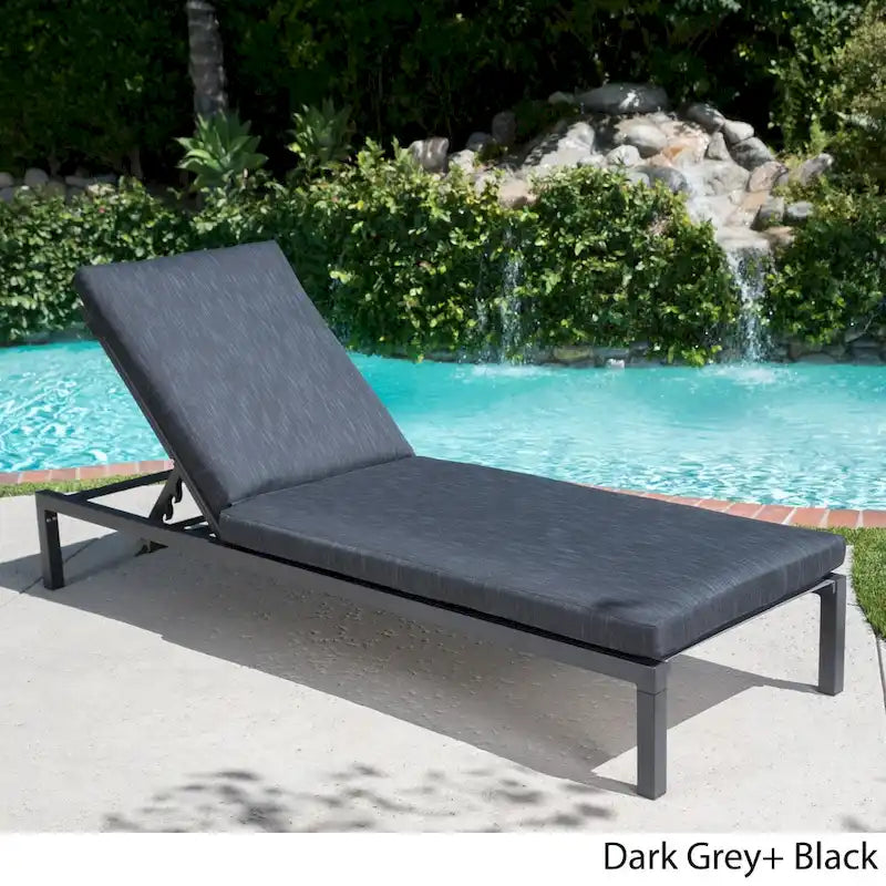 Bain de soleil d'extérieur en aluminium Navan avec coussin par Christopher Knight Home
