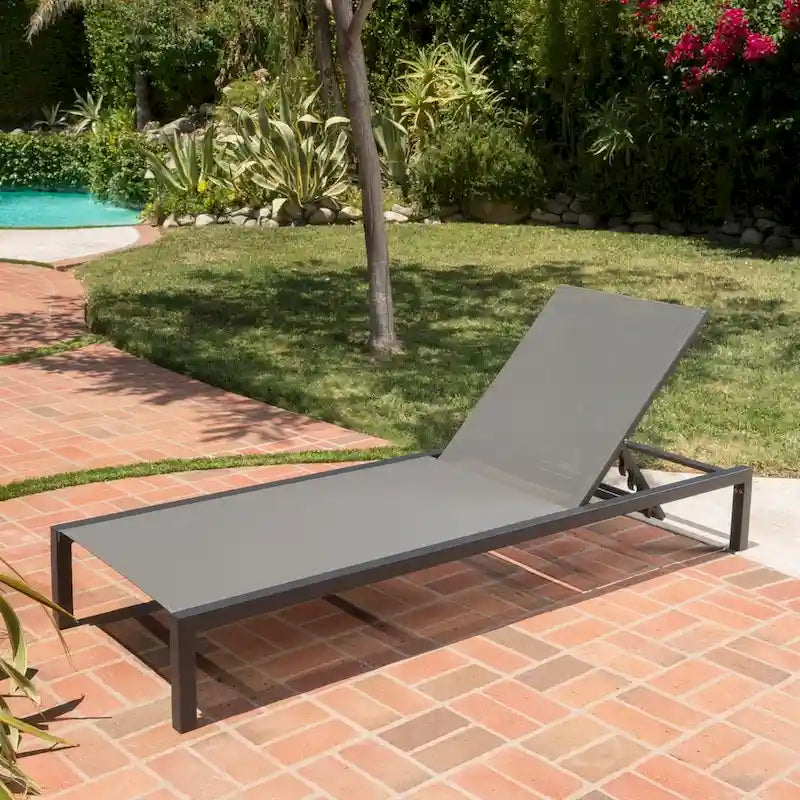 Bain de soleil d'extérieur en aluminium Navan avec coussin par Christopher Knight Home