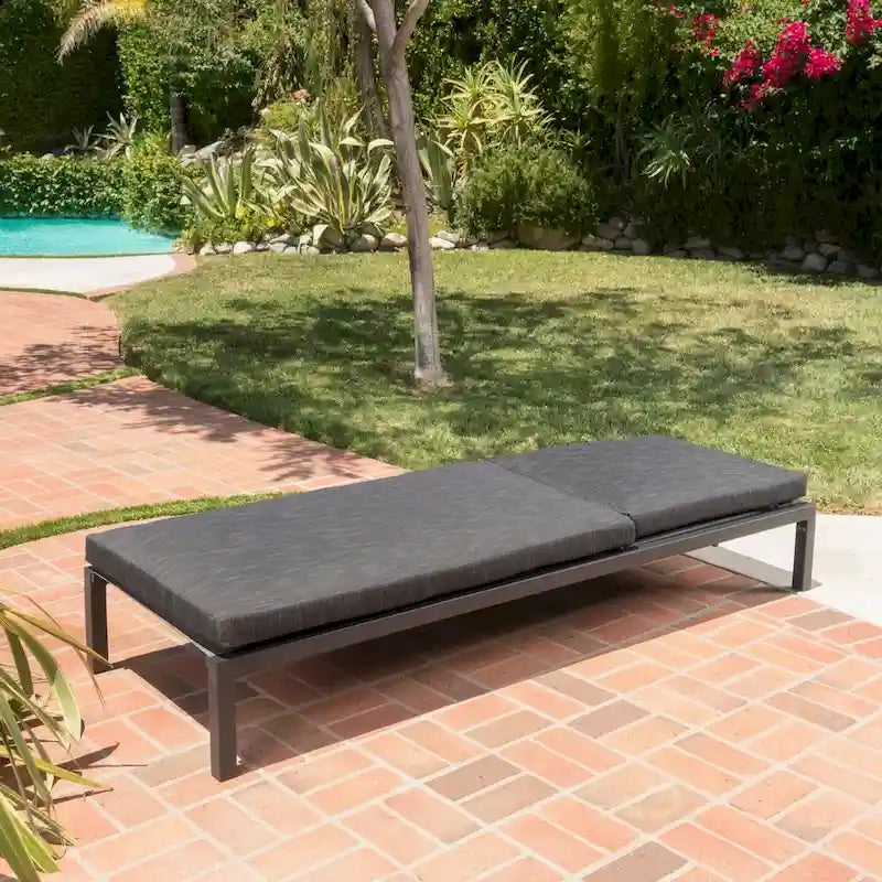 Bain de soleil d'extérieur en aluminium Navan avec coussin par Christopher Knight Home