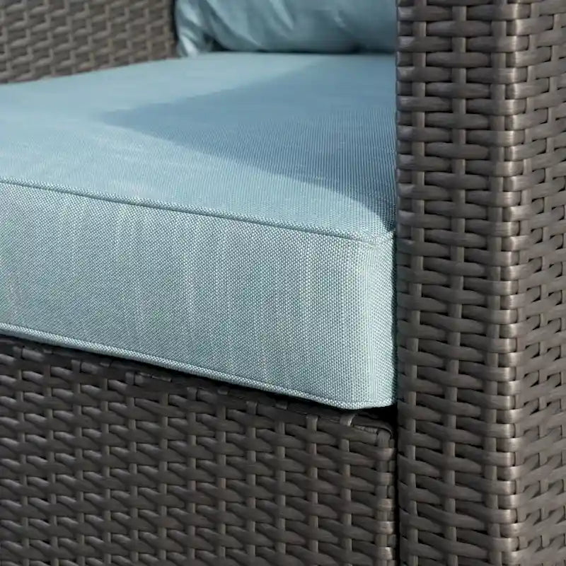 Ensemble de 5 fauteuils de jardin en osier Antibes avec foyer carré par Christopher Knight Home