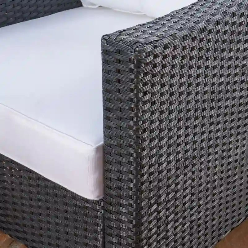 Ensemble de 5 fauteuils de jardin en osier Antibes avec foyer carré par Christopher Knight Home