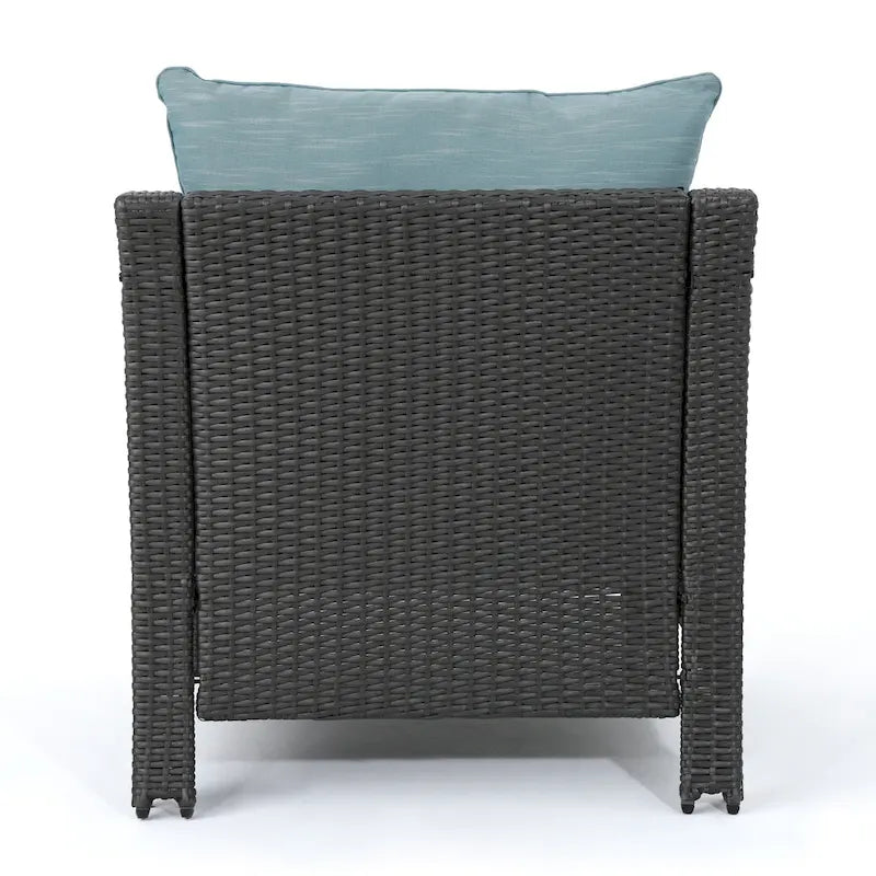 Ensemble de 5 fauteuils de jardin en osier Antibes avec foyer carré par Christopher Knight Home