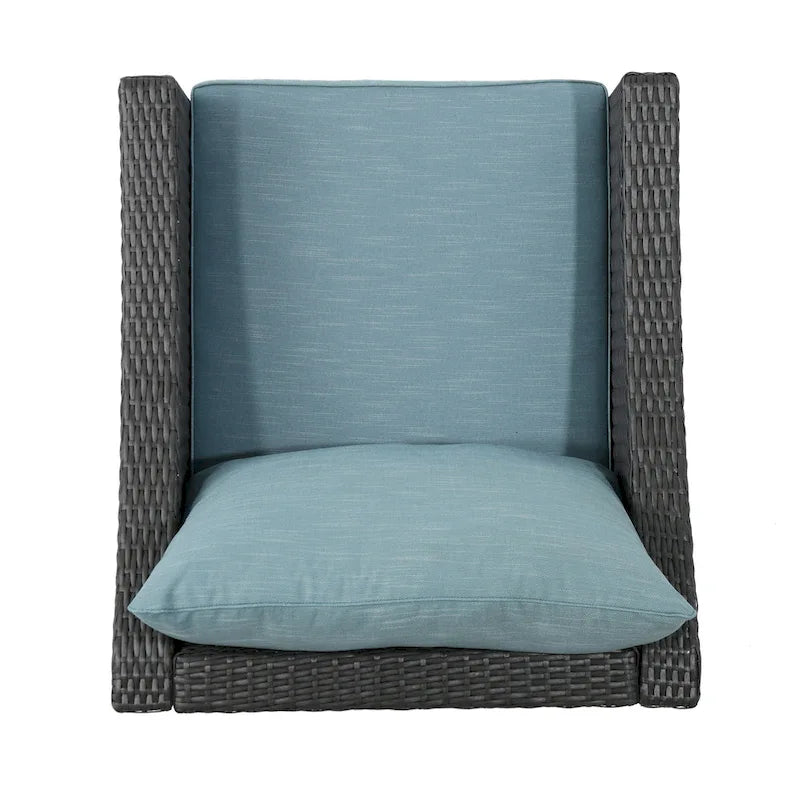 Ensemble de 5 fauteuils de jardin en osier Antibes avec foyer carré par Christopher Knight Home
