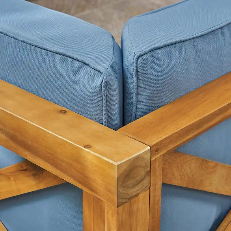 Ensemble de canapé d'angle 9 pièces en bois d'acacia Brava de Christopher Knight Home