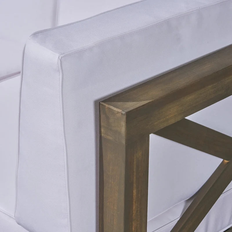 Ensemble de canapé d'angle 9 pièces en bois d'acacia Brava de Christopher Knight Home