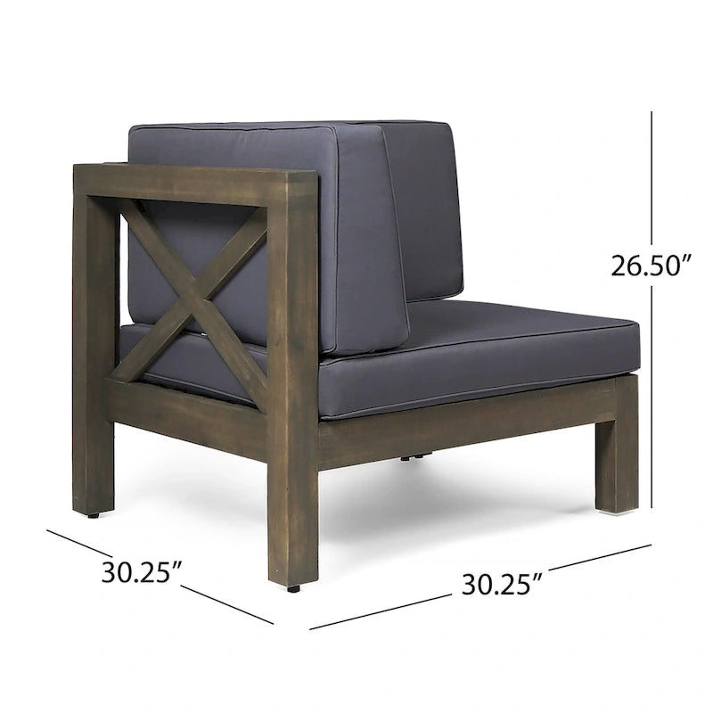 Ensemble de canapé d'angle 9 pièces en bois d'acacia Brava de Christopher Knight Home