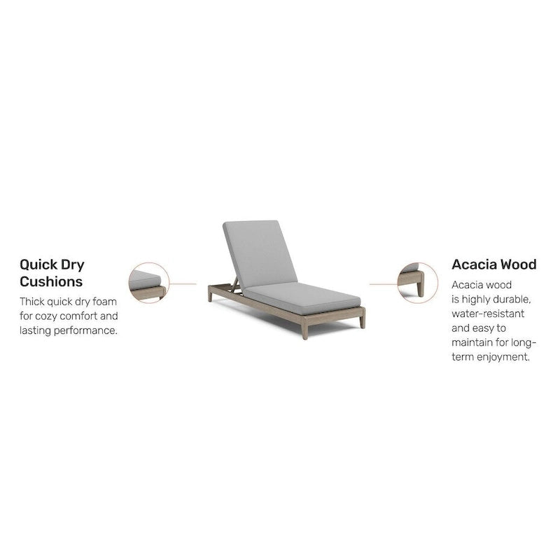 Homestyles Sustain Chaise longue d'extérieur en bois marron – 28 x 77 x 12