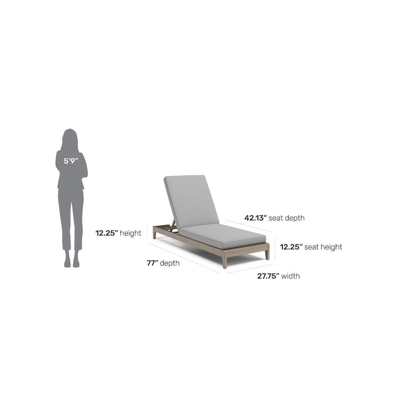 Homestyles Sustain Chaise longue d'extérieur en bois marron – 28 x 77 x 12
