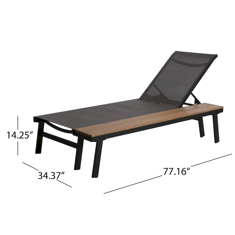 Chaise longue d'extérieur Waterloo avec table d'appoint (lot de 2) par Christopher Knight Home