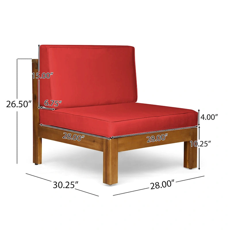 Ensemble de sectionnel et de foyer Brava d'extérieur en acacia par Christopher Knight Home