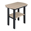 OS Home and Office Model Oval End Table in Weatherwood with a Black Base