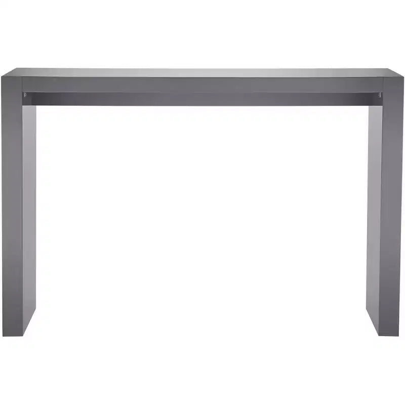 Table de bar rectangulaire en bois moderne minimaliste 60x18, gris brillant