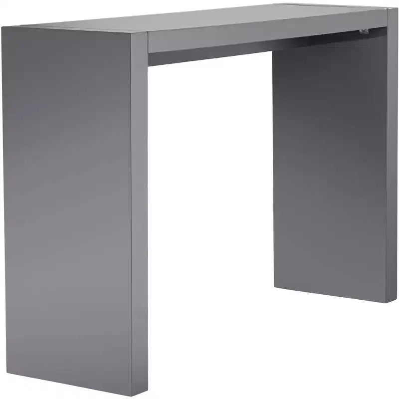 Table de bar rectangulaire en bois moderne minimaliste 60x18, gris brillant