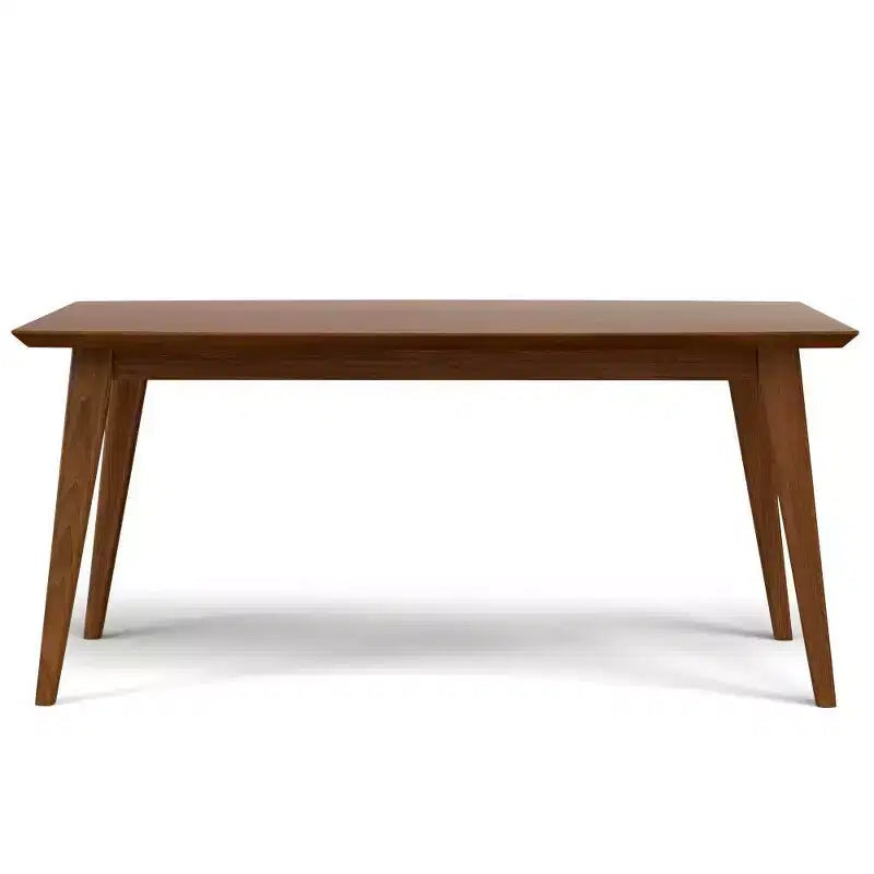 Table à manger rectangulaire du milieu du siècle en hévéa marron