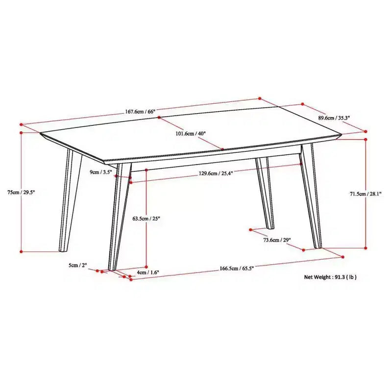 Table à manger rectangulaire du milieu du siècle en hévéa marron