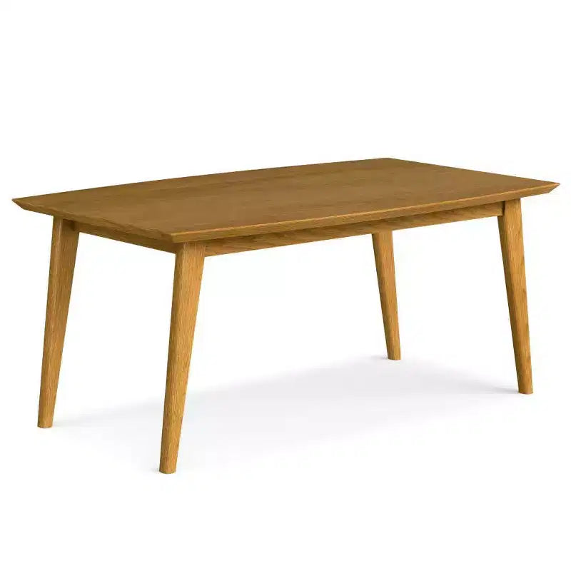 Table à manger rectangulaire du milieu du siècle en hévéa marron