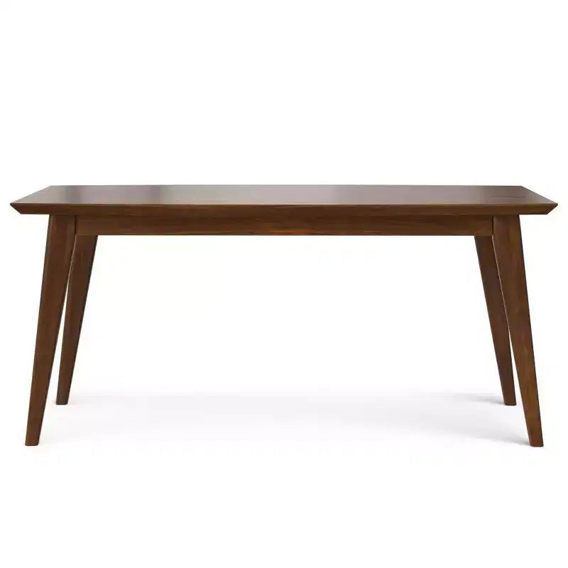 Table à manger rectangulaire du milieu du siècle en hévéa marron