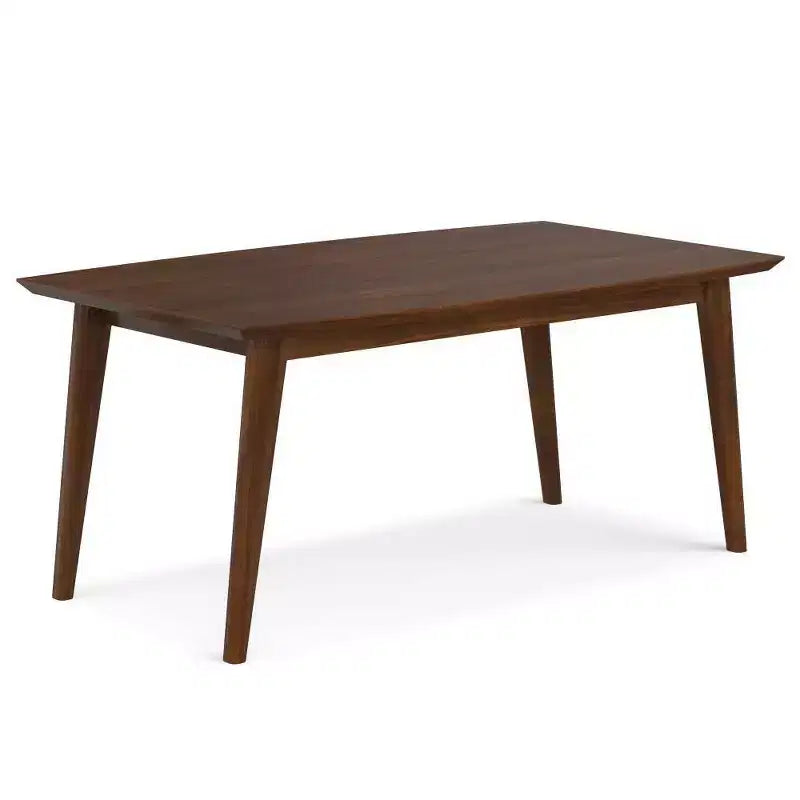 Table à manger rectangulaire du milieu du siècle en hévéa marron
