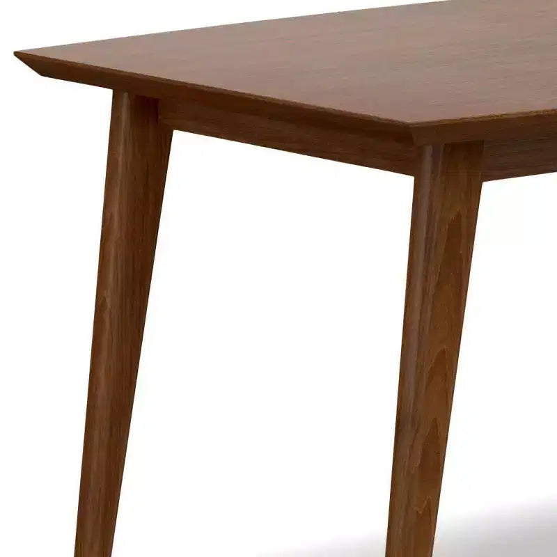 Table à manger rectangulaire du milieu du siècle en hévéa marron